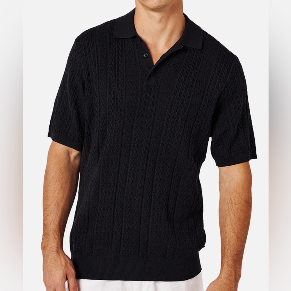 Industrie Clothing Black Polo in Large